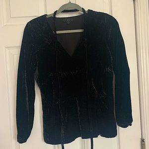 JCREW black velvet blouse